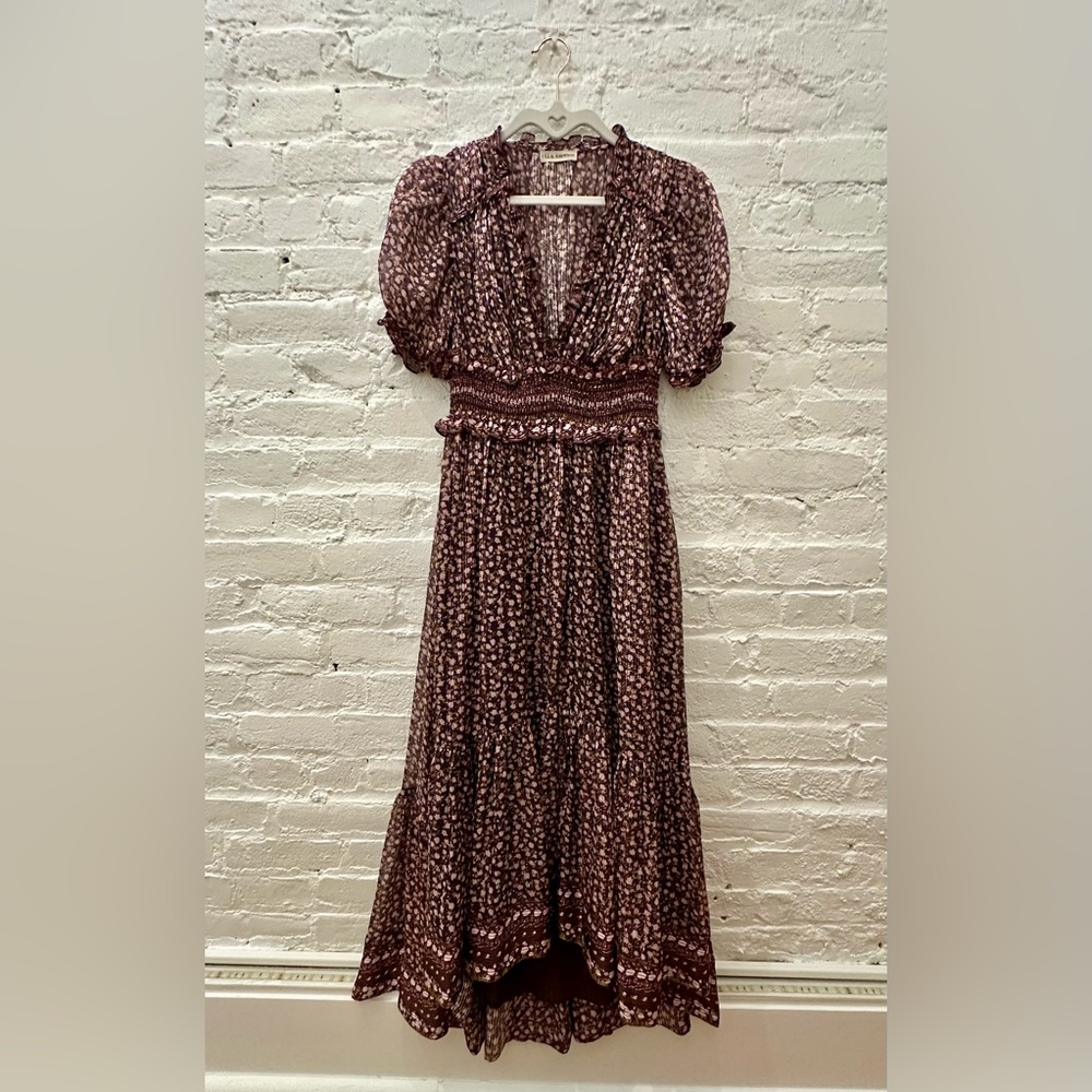 Ulla Johnson Maroon Floral Maxi Dress